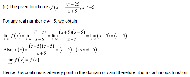 chapter 5-Continuity & Differentiability Exercise 5.1