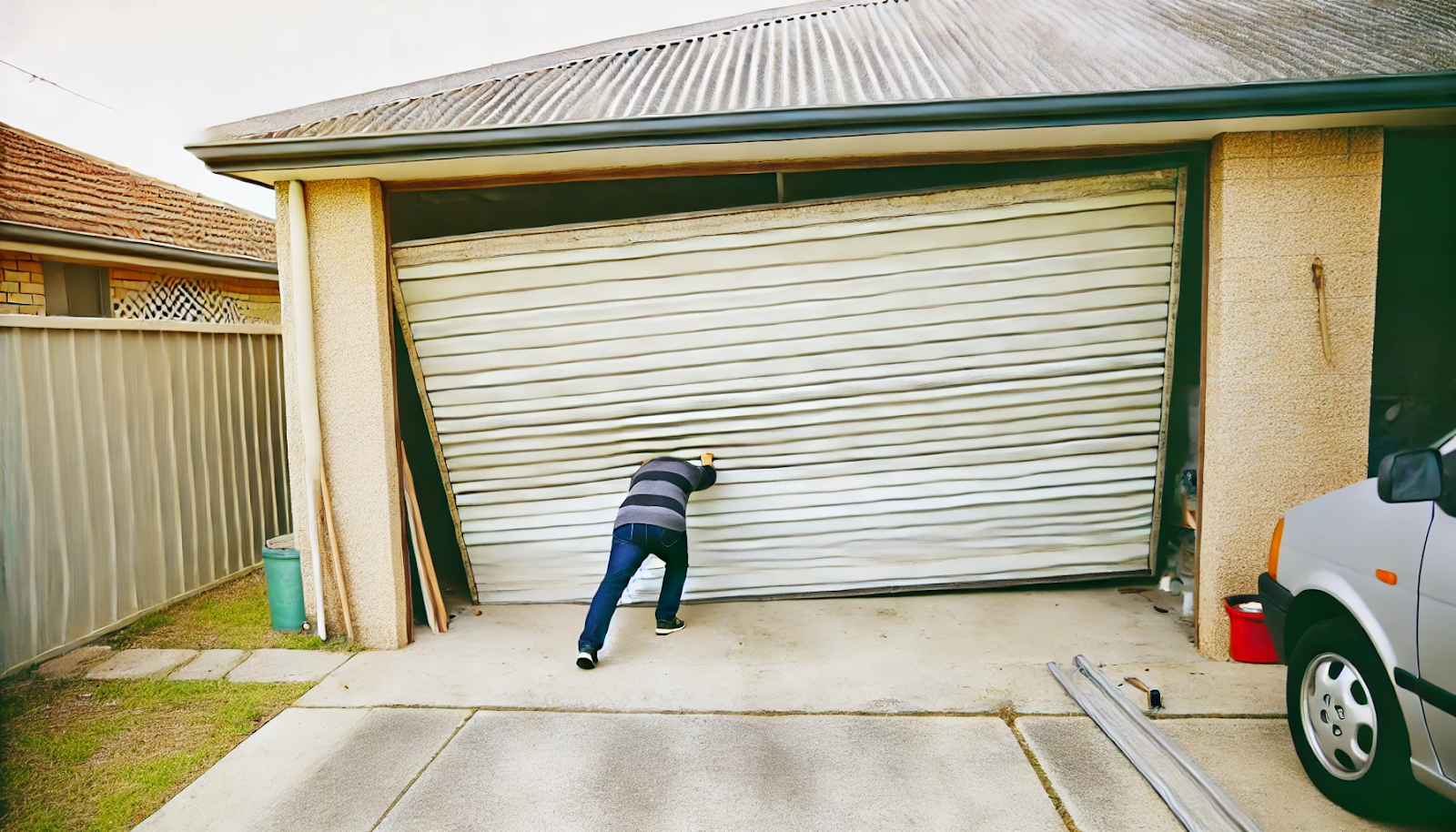 open garage door manually from outside