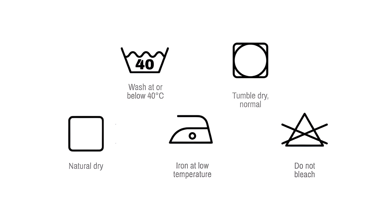 synthetic fibre care label symbols