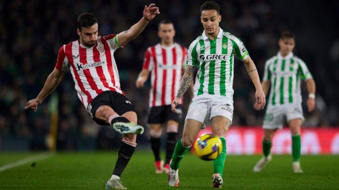 ANTONY REAL BETIS - Aksi debut Antony bersama Real Betis saat melawan Athletic Bilbao pada pekan 22 Liga Spanyol di Stadion Benito Villamarin, pada Senin (3/2/2025) dini hari WIB. Pemain pinjaman dari Manchester United langsung dinobatkan sebagai MVP. (Laman Real Betis).