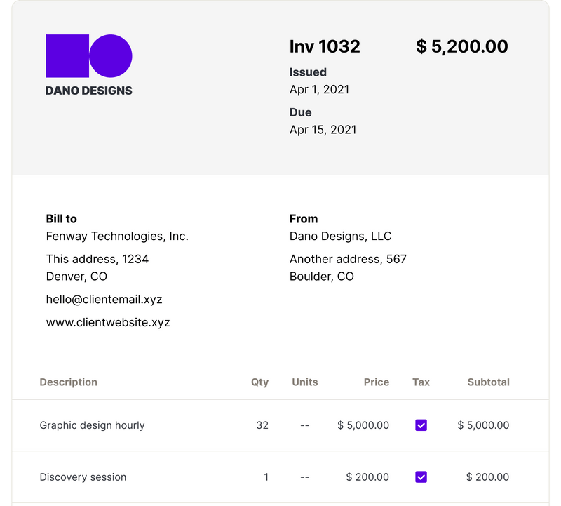 Moxie Invoicing