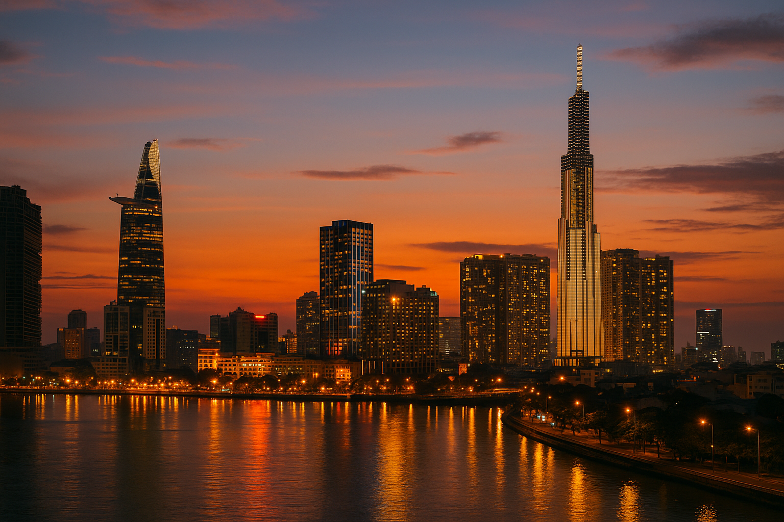 Landmark 81 at sunset