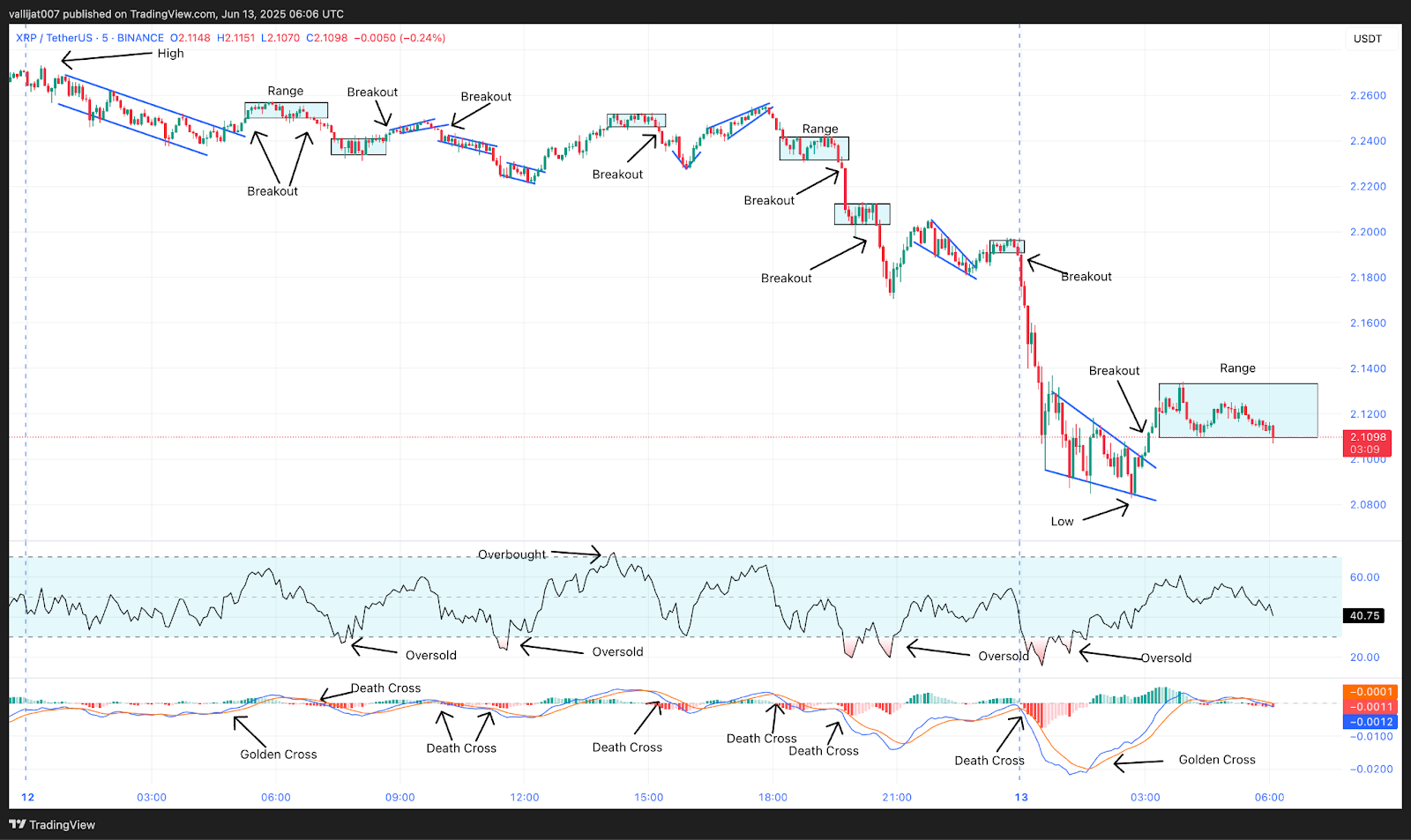 Chart 20: XRP/USDT M5 Chart, Analysed by vallijat007, published on TradingView, June 13, 2025
XRP price