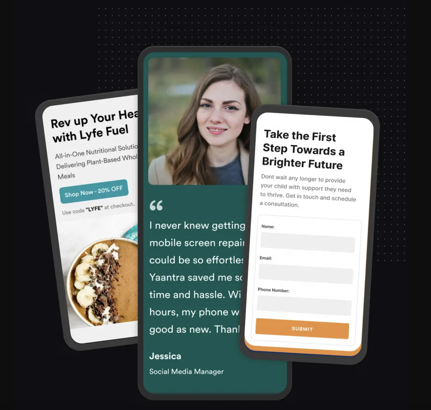 Image showing Swipe Pages’ responsive pages across both desktop and mobile interfaces