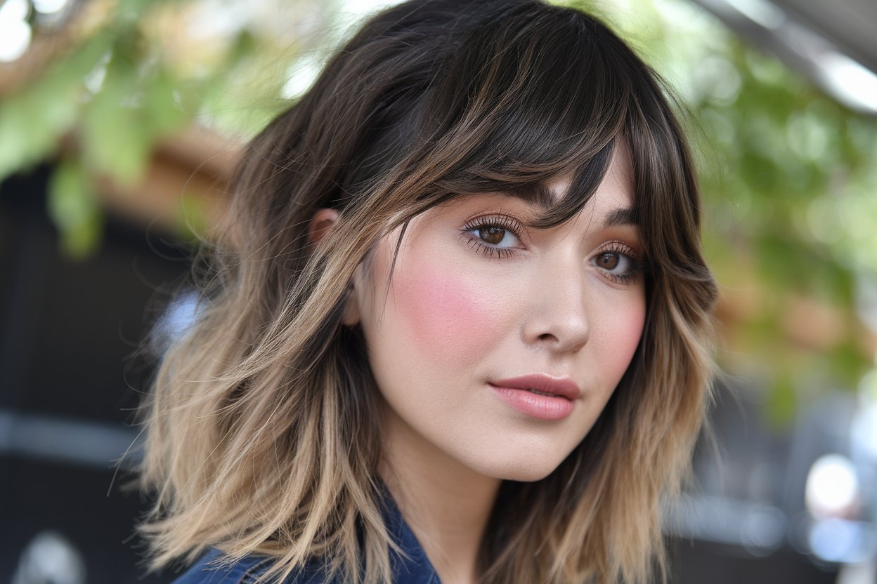 37. Trendy Bangs for Medium Hair