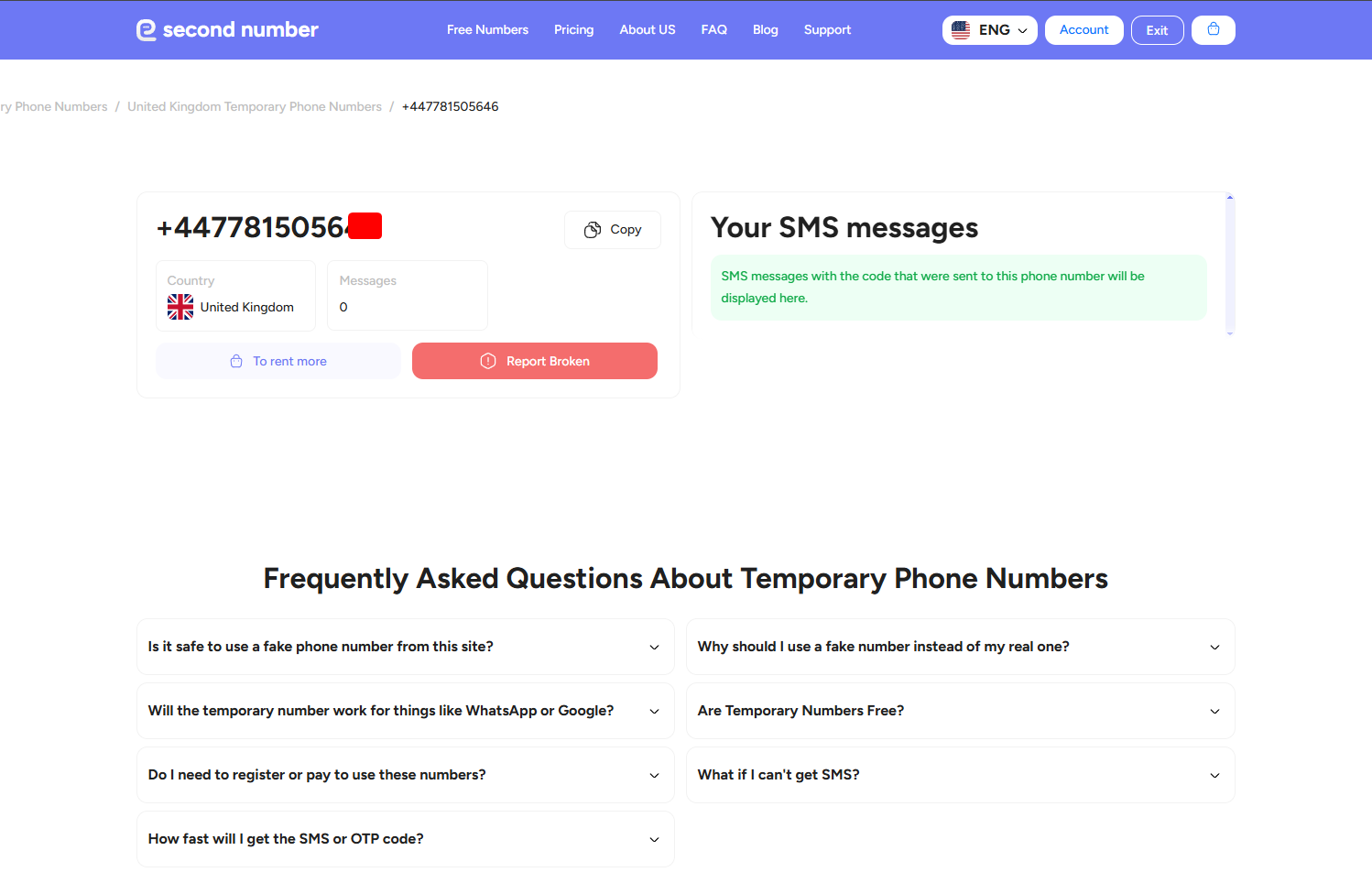 second number's dashboard