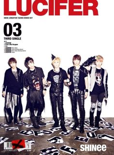 This contains an image of the poster for shinee's album, lucifer 3