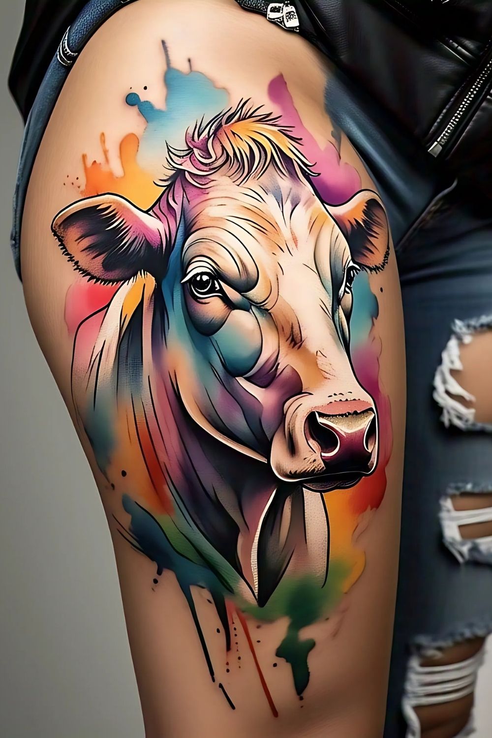 Watercolor Cow