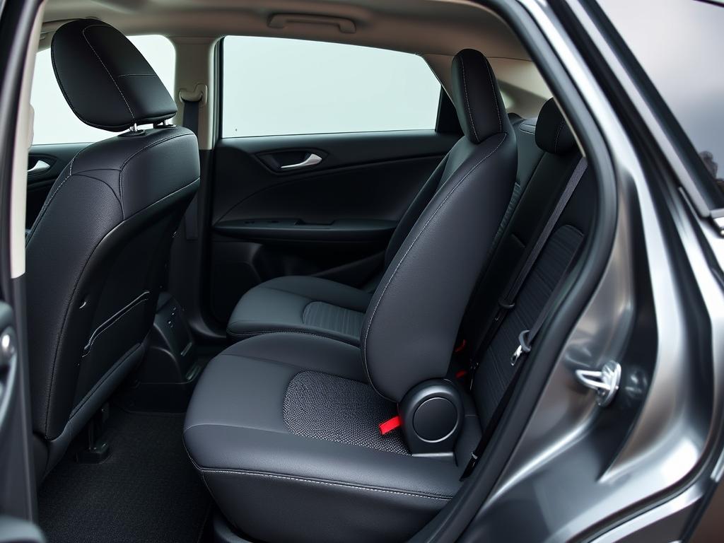 Car seat installed in a compact car for car seat buying guide 2025