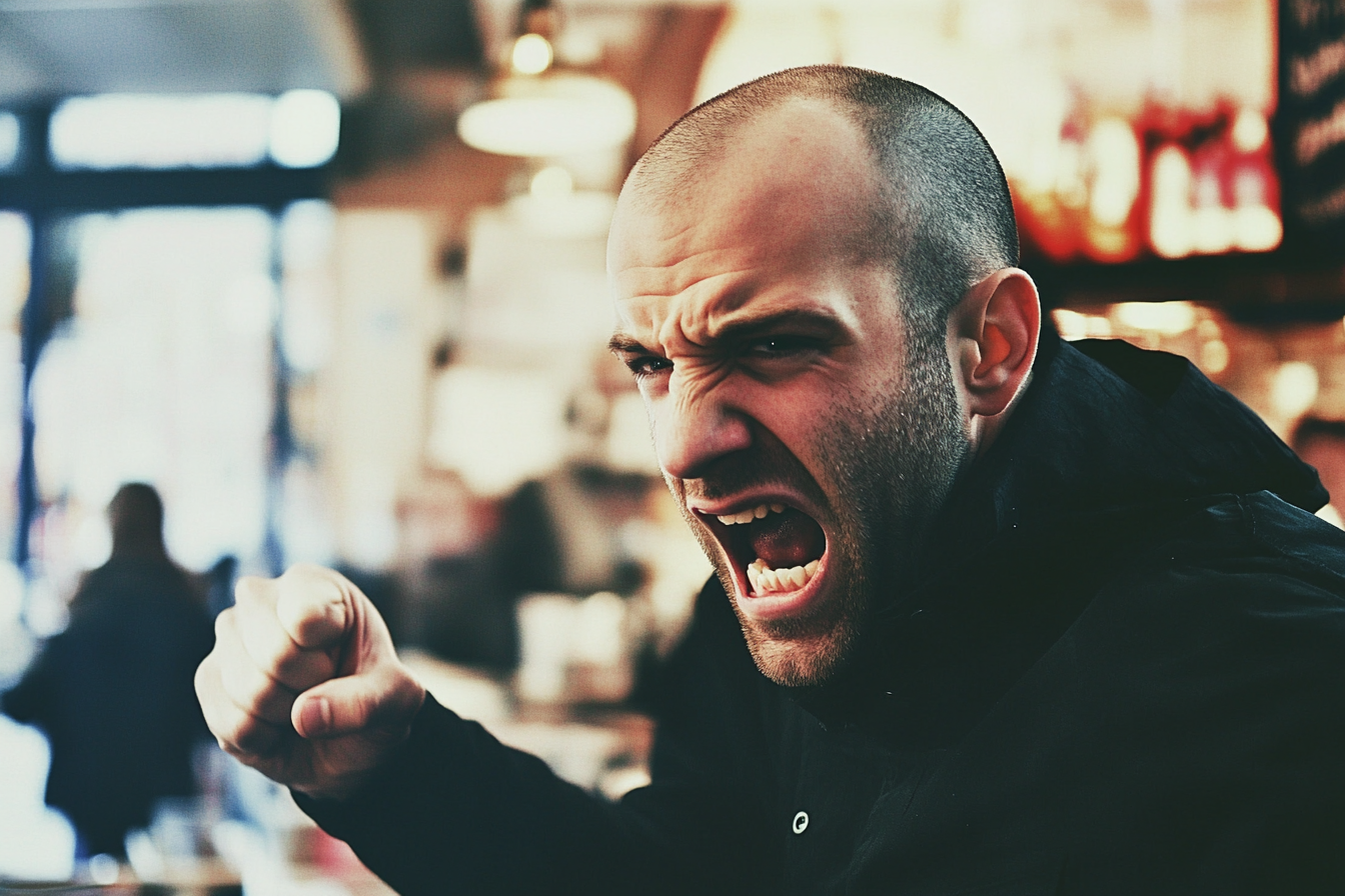 A furious man shaking his fist | Source: Midjourney