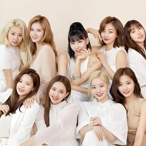 A picture of TWICE Members on white 