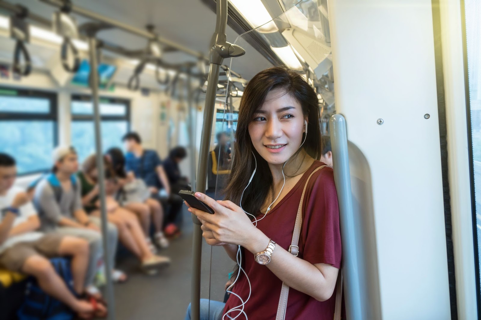 people on a train