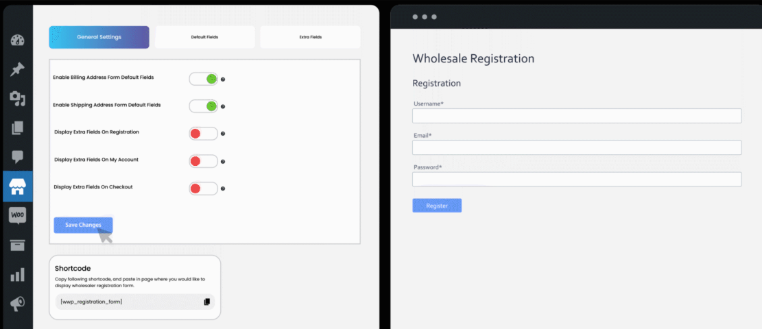 Registration form