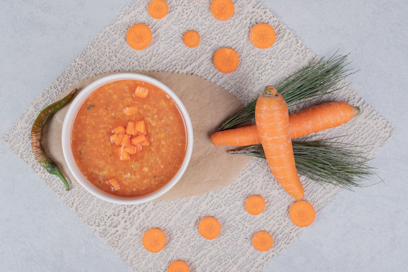 A carrot and chicken puree in a bowl