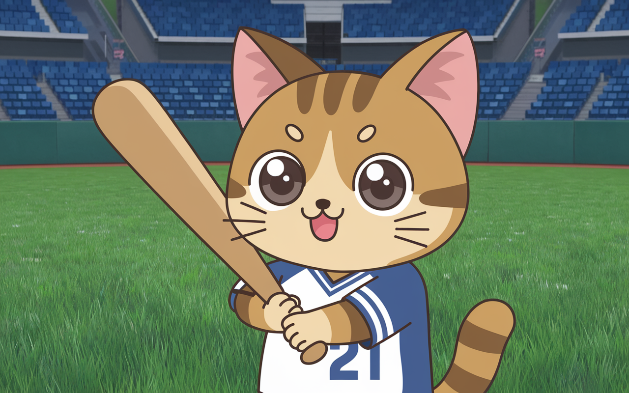 Cat Holding Bat Anime PFP