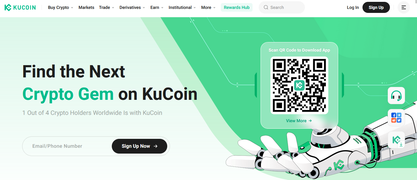 Kucoin homepage