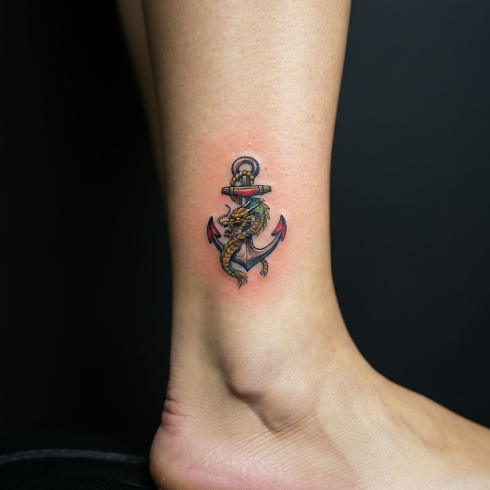 Anchor with an Dragon Tattoo