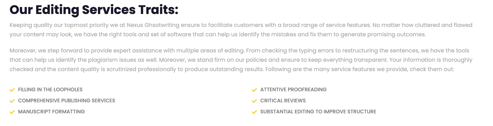 Nexus Ghostwriting Editing Services