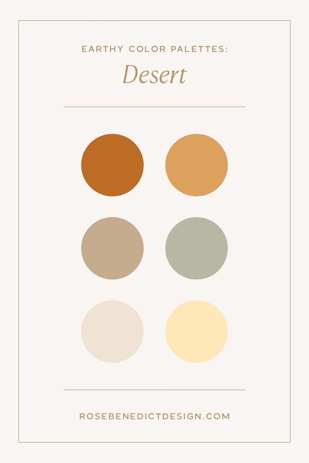 Earthy color palette example, Desert.