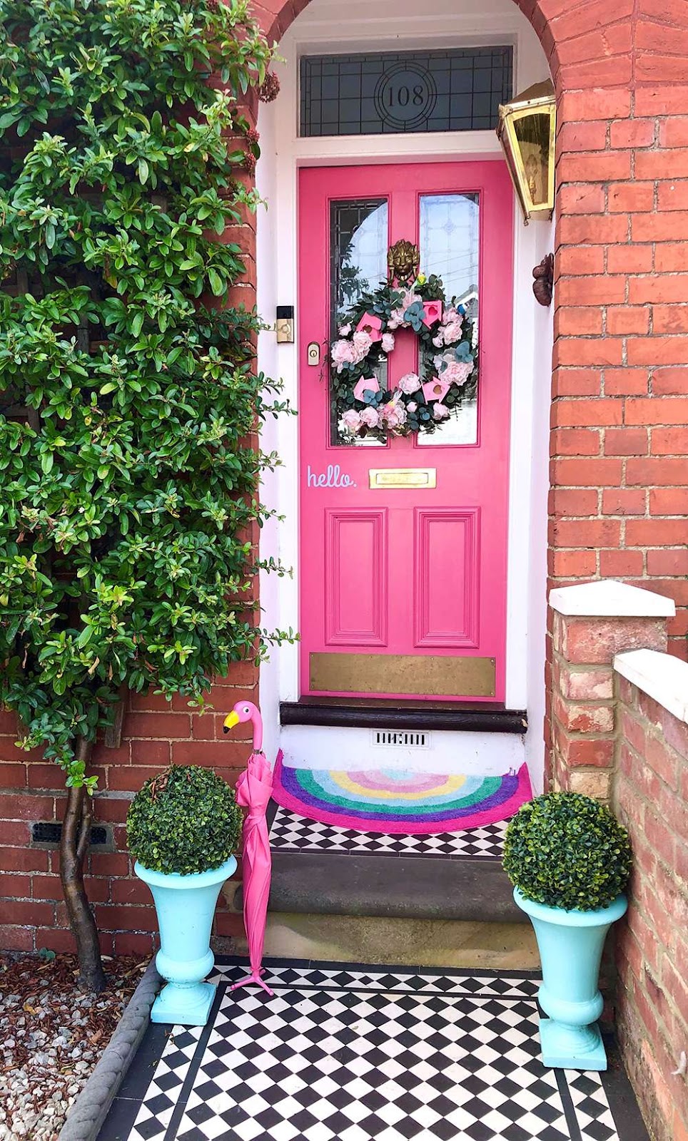 pink front door