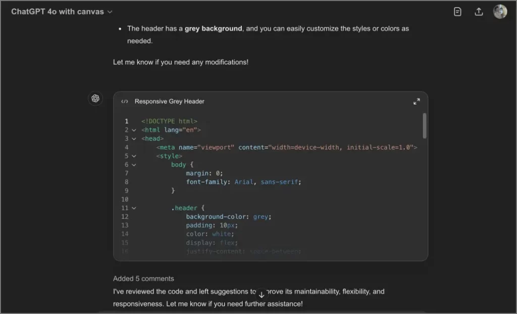 coding in canvas in chatgpt