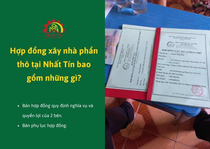 Hợp đồng xây nhà phần thô tại Nhất Tín bao gồm những gì Xây dựng Nhất Tín