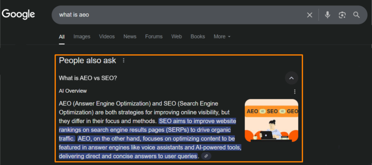 what is AEO? Answer Engine Optimization
