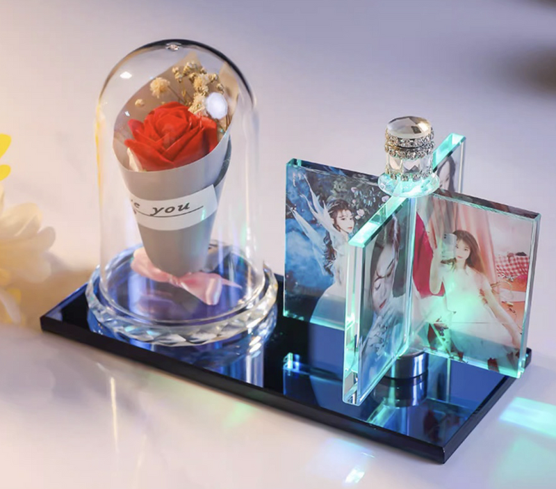 客製化｜永生玫瑰旋轉相框