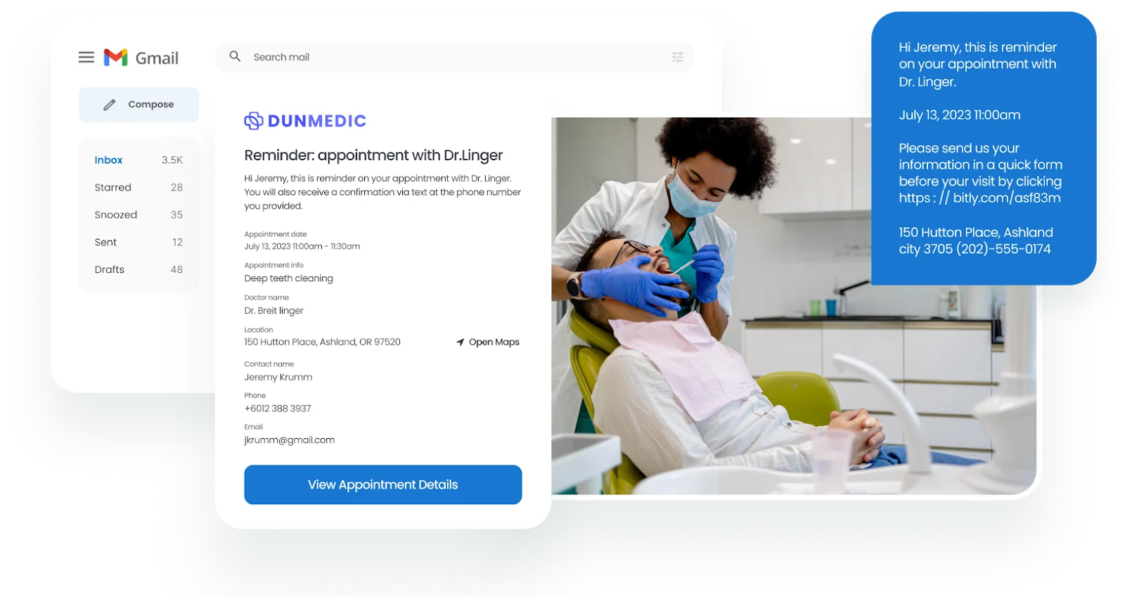 Automated appointment reminders to reduce missed visits