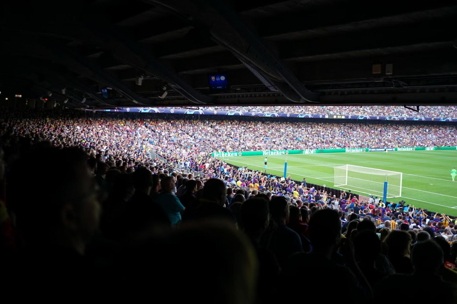 Soccer field with crowd