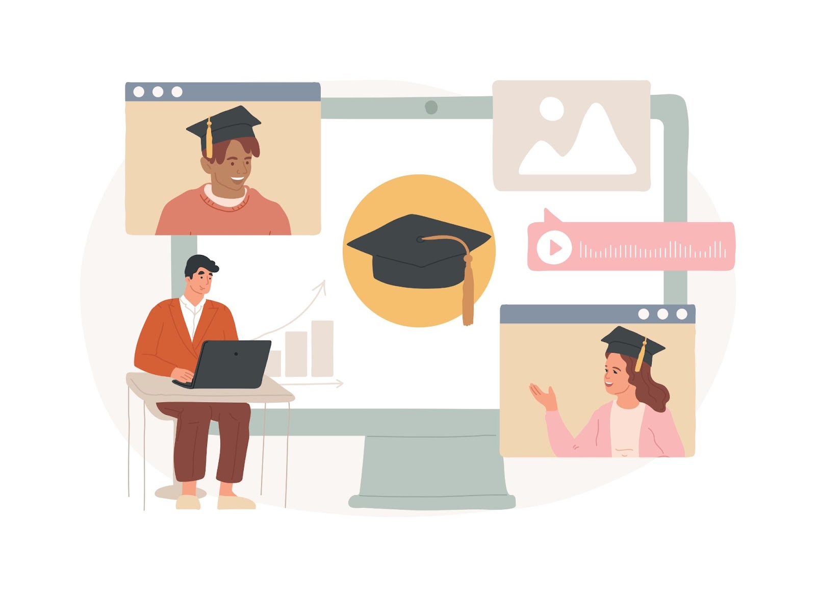  Online school platform isolated concept vector illustration. LMS for school vector concept. 