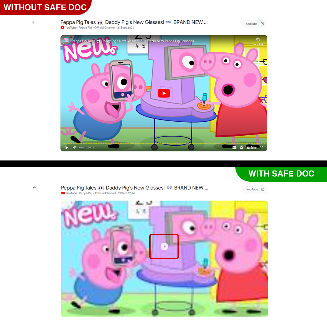 Block YouTube in Google Search using Safe Doc