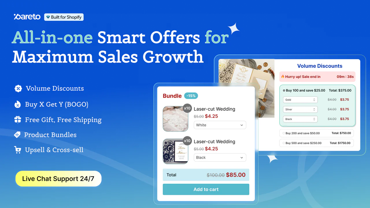 Smart Bundle Solution for Shopify: Pareto Volume Discount & Bundles