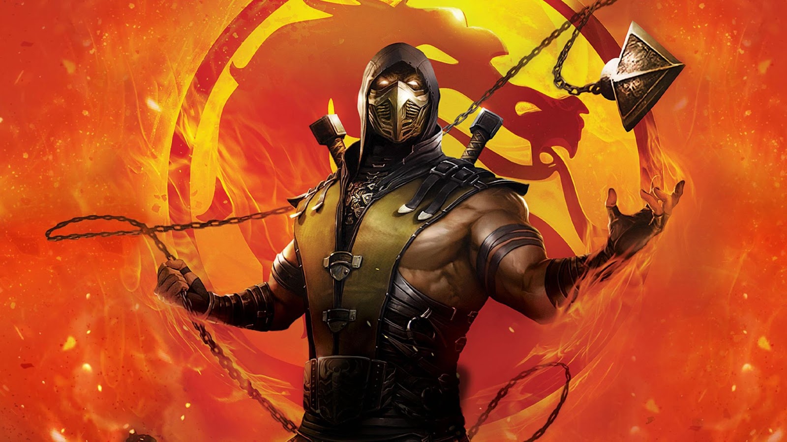 Imagen promocional del personaje Scorpion de la saga Mortal Kombat.