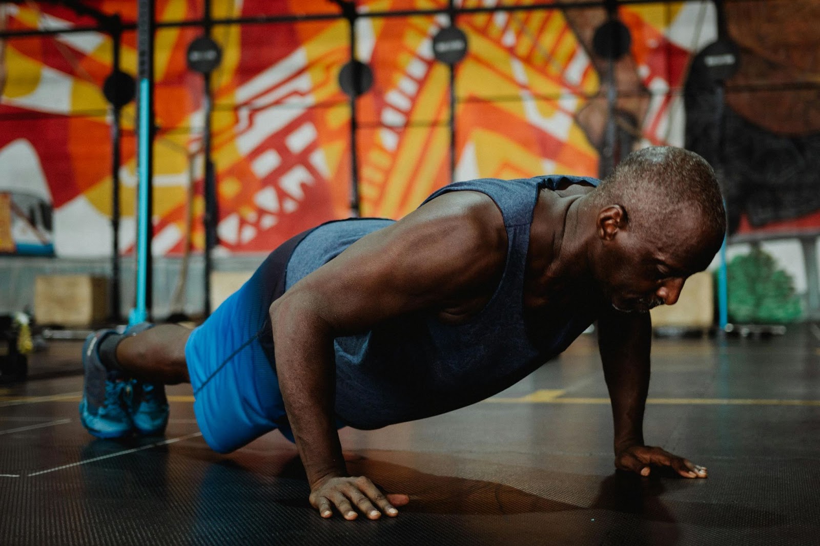 A man doing pushups