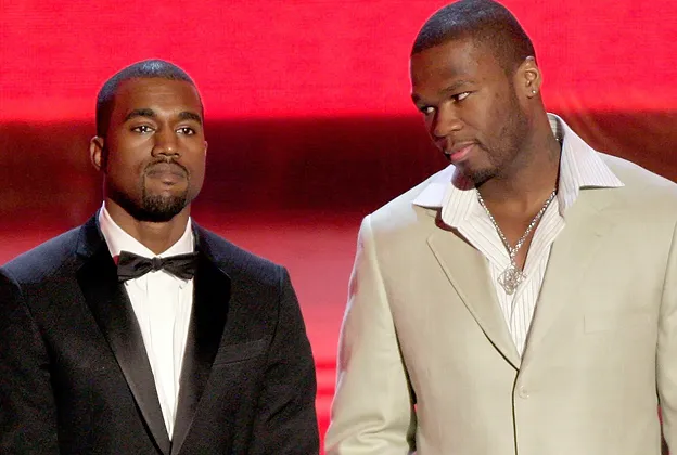 Kanye West và 50 Cent. Ảnh: Rolling Stone