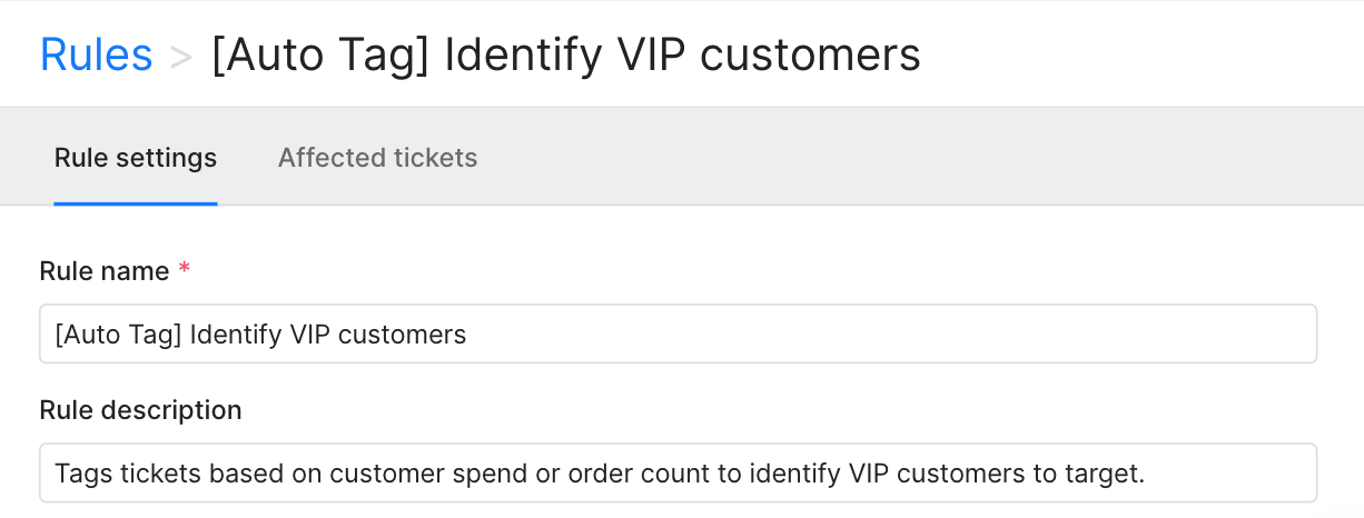 You can create tags that are linked to Shopify with Gorgias, prioritizing tickets based on purchase volume. 