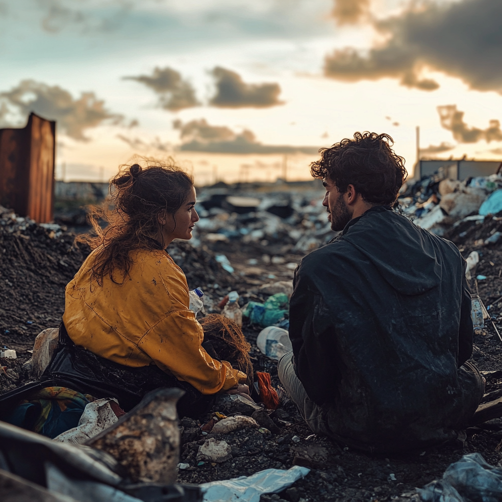 Man and wife in a dumpsite | Source: Midjourney