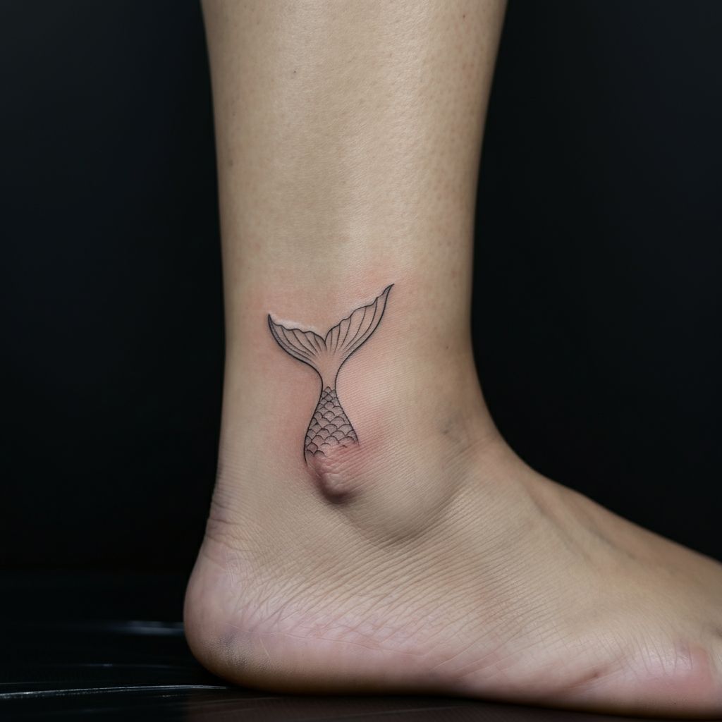 Mermaid Tattoo on ankle 