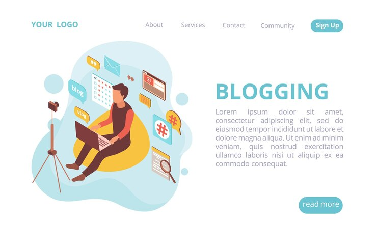 Illustration of a lifestyle blog layout