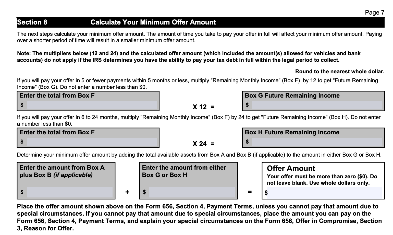 Screenshot of Form 656