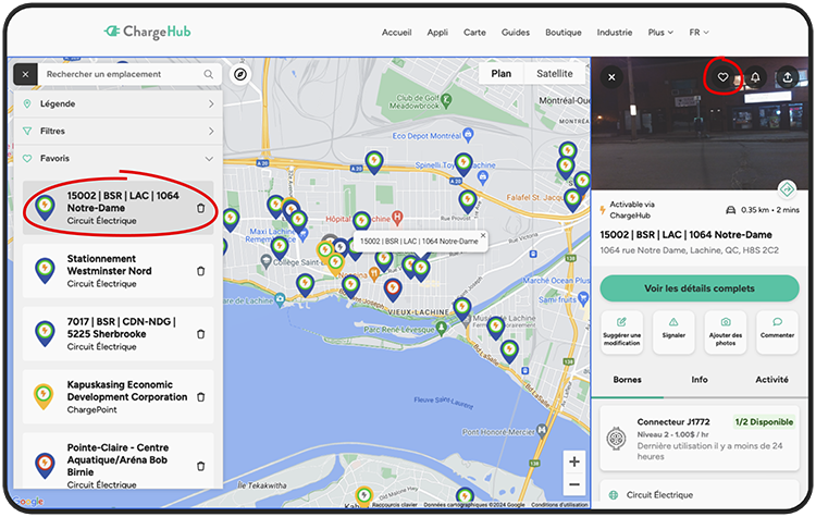 carte des bornes de recharge rapide