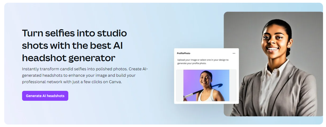 Canva AI Headshot Generator