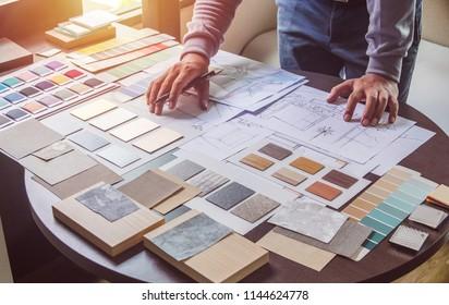 Interior Design Material Palette Photos and Images & Pictures | Shutterstock