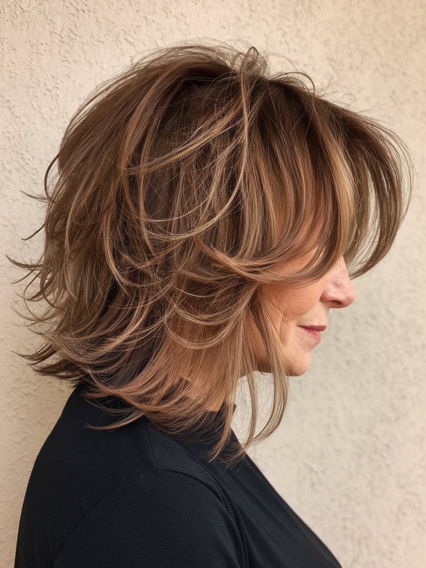 24. Short Stacked Bob in Cinnamon Brown for Warm Tones