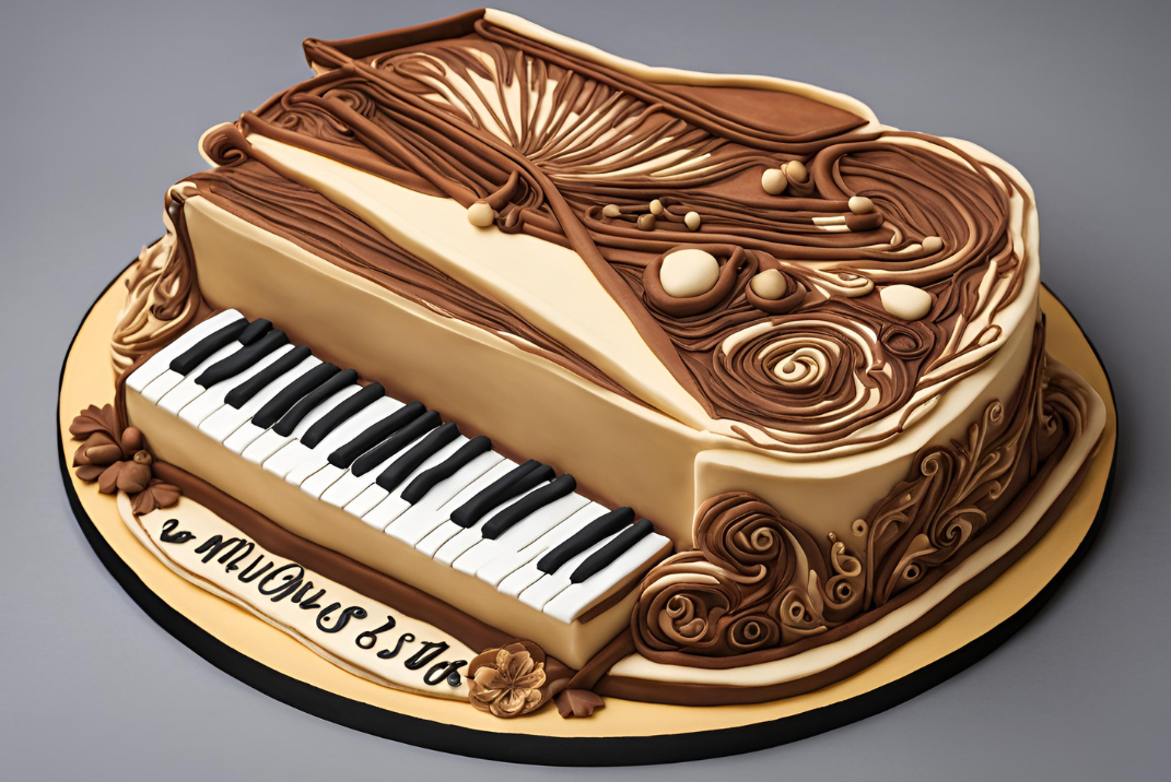 Piano Music Instrument Cake Design