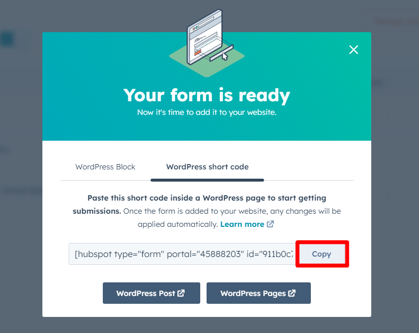 Embedding HubSpot Forms on WordPress Using the Shortcode Method