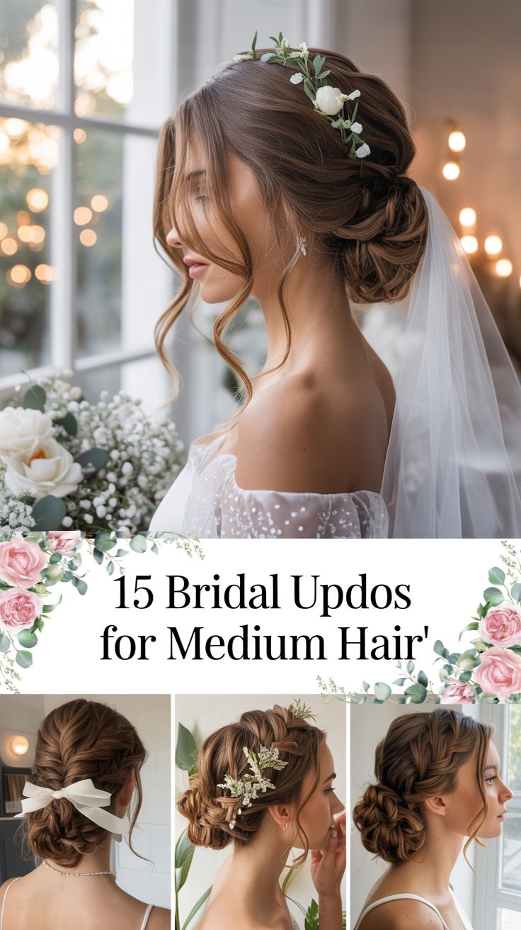 Bridal Updos for Medium Hair