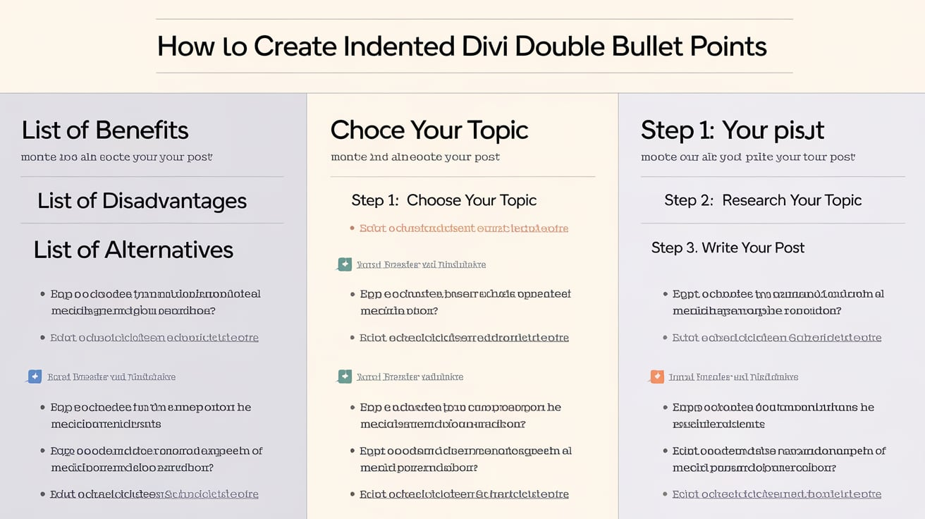 ﻿Divi Double Bullet Points Indented