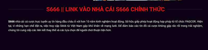 Review nhà cái S666, link truy cập chính thức